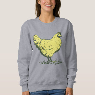 Camiseta Galinha Amarelo Vintage Desenhando Aves De Capoeir