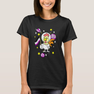 Camiseta Galinha Asexual No Orgulho Ace Espacial