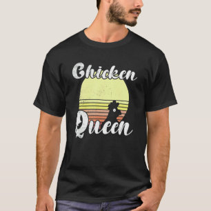 Camiseta Galinha Atrevida Galinha do Pôr do Sol Retro Rainh