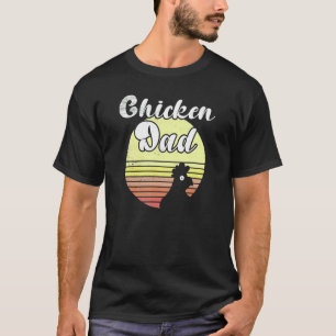 Camiseta Galinha Atrevida Galo Pai Galinha Pôr do Sol Retro