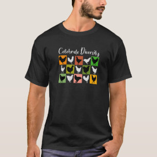 Camiseta Galinha Bonita Muitas Raças Diferentes de Galinhas