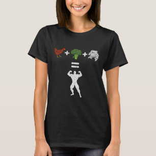 Camiseta Galinha Brócolis Arroz Coelho Comida Funny Spor