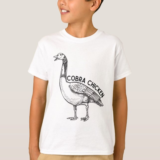 Camiseta Galinha Cobra ganso engraçado (Frente)