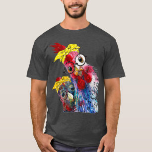 Camiseta Galinha com bandana e óculos bonitos