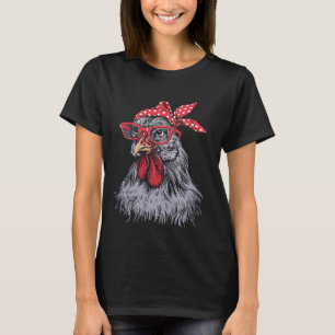 Camiseta Galinha com Bandana Headband e Óculos bonitinhos W