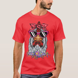Camiseta Galinha Com Bandana Headband E Óculos De Fazenda D