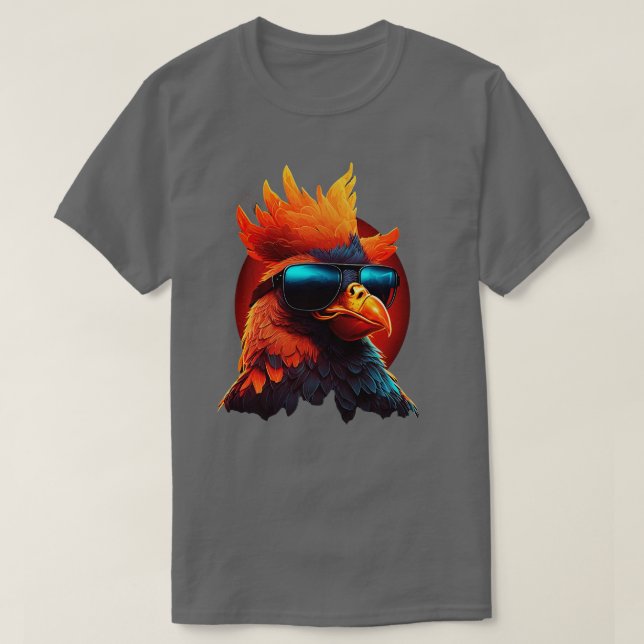 Camiseta Galinha com óculos escuros 3 (Frente do Design)