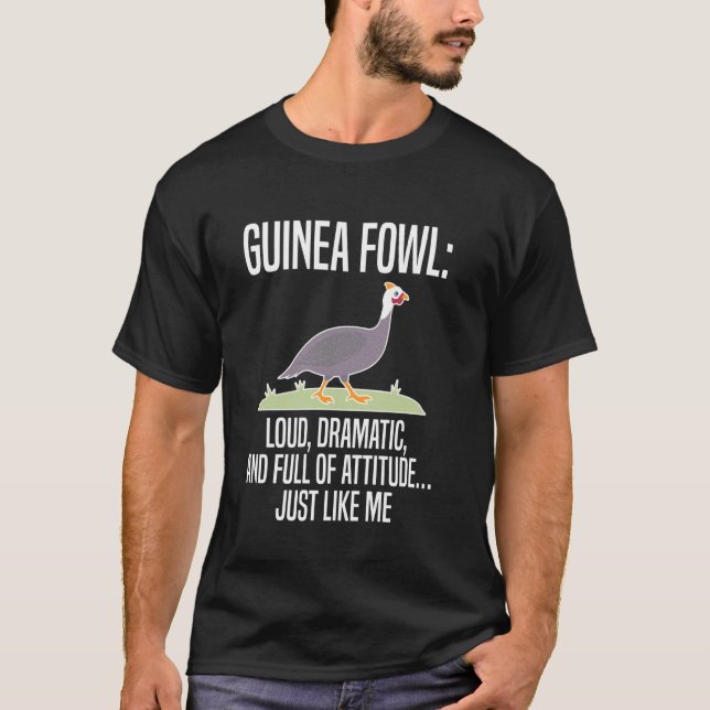 Camiseta Galinha de Angola Ave Barulhenta Dramática E (Frente)