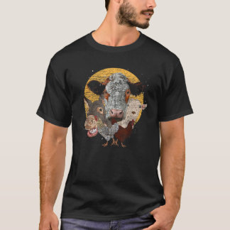 Camiseta Galinha de Capim Donkey Vaca País Farmante Fazenda