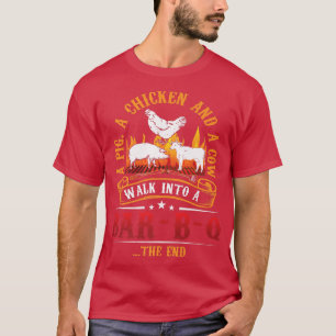 Camiseta Galinha De CHURRASCO De Carne Do Lover De Porco Am