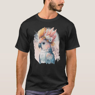 Camiseta Galinha-de-Cockatoo-papagaio-de-pássaro-da-coroa