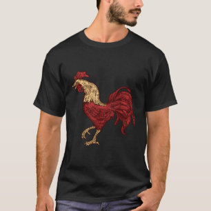 Camiseta Galinha de Combate Vermelha Rooster