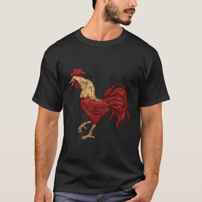 Camiseta Galinha de Combate Vermelha Rooster (Frente)