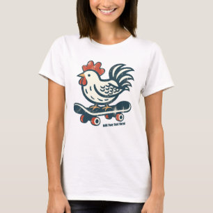 Camiseta Galinha de Fazenda de Skateboard Engraçado Persona