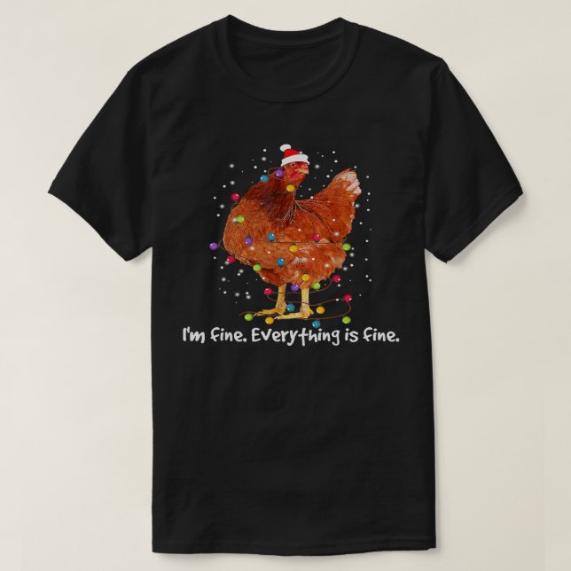 Camiseta Galinha De Frango Xmas Luzes Im Tudo Bem (Frente do Design)