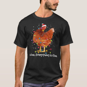 Camiseta Galinha De Frango Xmas Luzes Im Tudo Bem