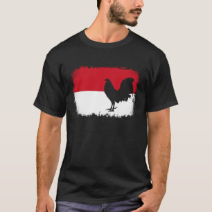 Camiseta Galinha de jogos vintage Indonésia flag rooste ind