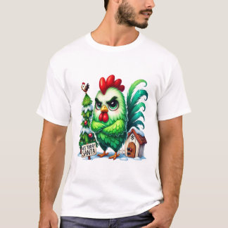 Camiseta Galinha de natal rabugenta