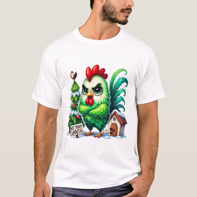 Camiseta Galinha de natal rabugenta (Frente)