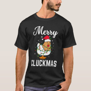 Camiseta Galinha de Natal Trocadilho Alegre Cluckmas Retrô