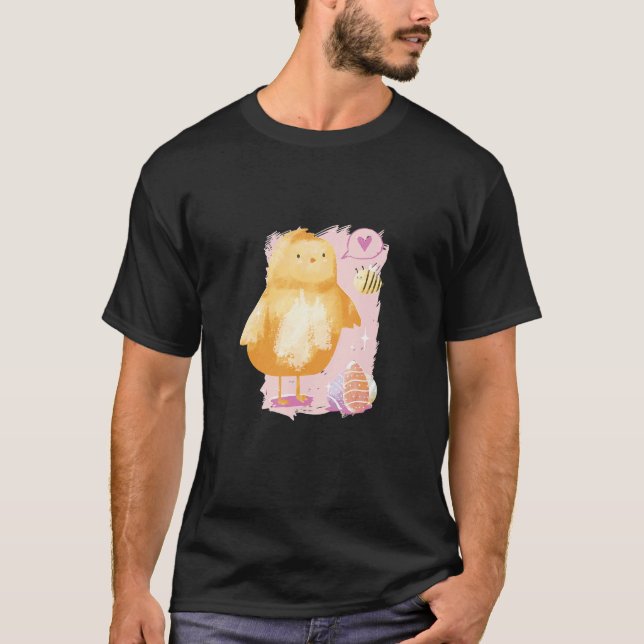 Camiseta Galinha De Páscoa Cuta Com Felz pascoa De Ovo De P (Frente)