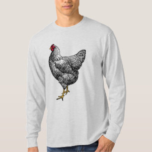 Camiseta Galinha de Pedra Clássica Barred Plymouth Rock