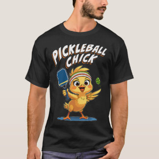 Camiseta Galinha de Pickleball - Jogadora Engraçada e Fofa 