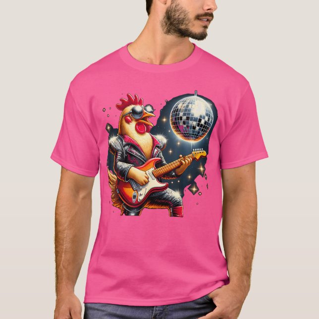 Camiseta Galinha de Violão Disco Ball (Frente)