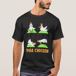 Camiseta Galinha de Yoga Fofa Reflexão de Aula de Educação