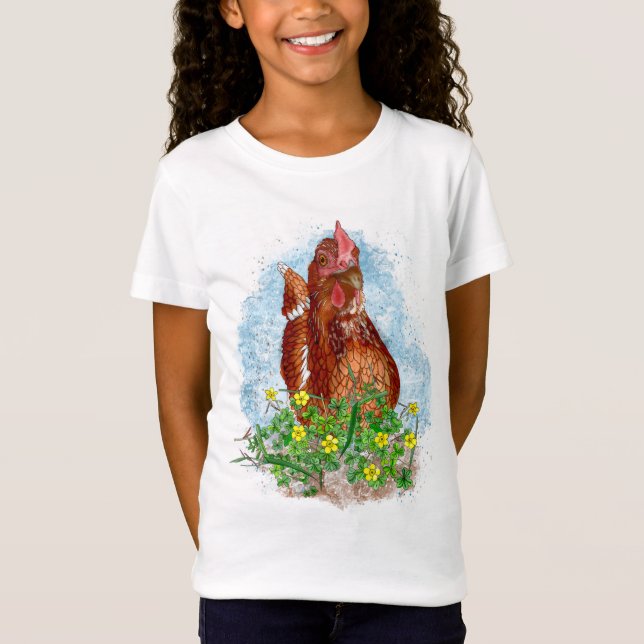 Camiseta Galinha desenhada pela Mão (Frente)