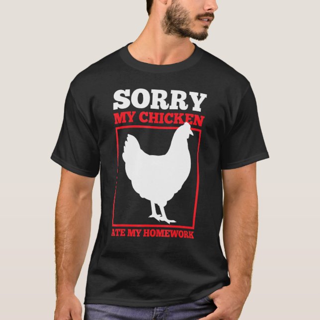 Camiseta Galinha Dever De Casa Volta À Escola Aluno (Frente)