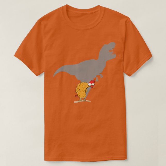 Camiseta Galinha Dinossauro Sombra Engraçado Hen TRex Poult (Frente do Design)