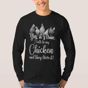 Camiseta Galinha Dizendo Que Eu Falo Com Meus Animais De Fa
