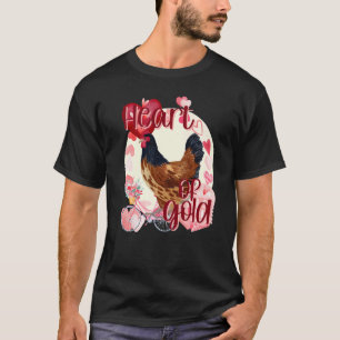 Camiseta Galinha do Dia dos Namorados Aquarela Cores Sulist