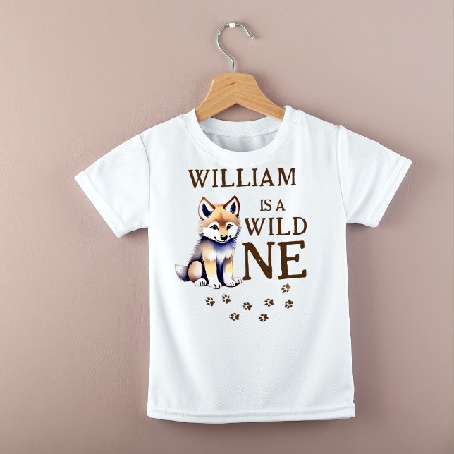Camiseta Galinha-do-mato-pombo-branco festa de aniversário  (Wild one wolf themed birthday party photoshoot t-shirt family matching shirt cute wolf cub)