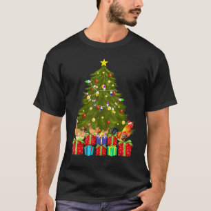 Camiseta Galinha do Papai Noel Árvore de Natal Com Luz Gali