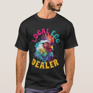 Camiseta Galinha do Revendedor de Ovos Local Vestindo Óculo