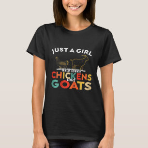 Camiseta Galinha E Cabra Apenas Uma Menina Que Ama Galinha