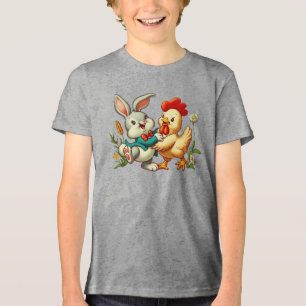 Camiseta Galinha e Coelho são bonitos, cartoon vintage