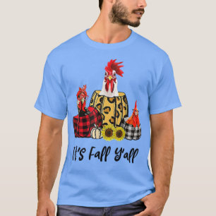 Camiseta Galinha É outono Vocês todos Pumpkin Leopardo Outo