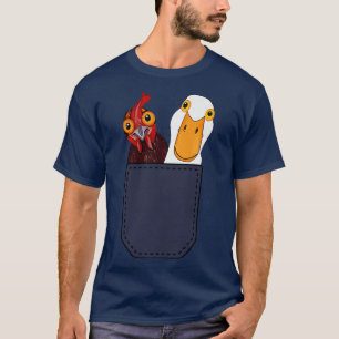 Camiseta Galinha e Pato em Cute Bolso