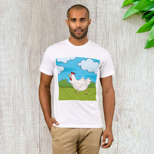 Camiseta Galinha Engraçada Correndo Animal de Quintal