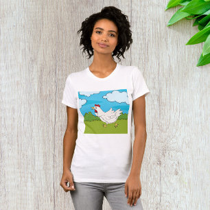Camiseta Galinha Engraçada Correndo Animal de Quintal de Fa