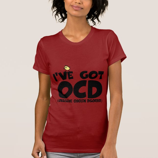 Camiseta Galinha engraçada de OCD (Frente)