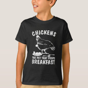 Camiseta Galinha Engraçada Pet Fezes Café da Manhã Quintal 