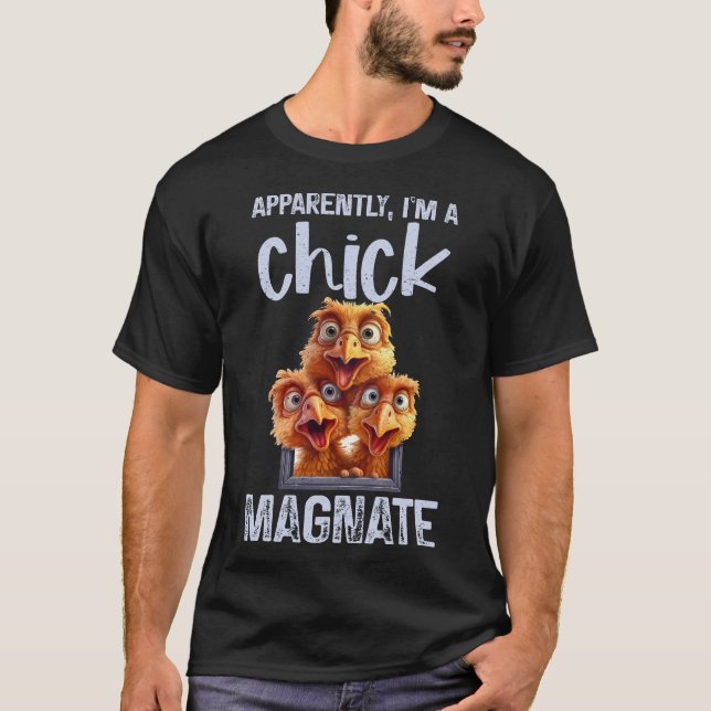 Camiseta Galinha Engraçada, Pintinho Magnate Farmer (Frente)