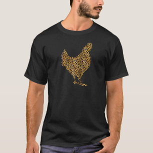 Camiseta Galinha Estampa de Leopardo Frango Fêmea Animal  M