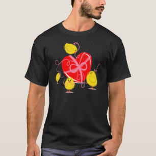 Camiseta Galinha Fofa Abre Coração Garota de Aniversário Ge