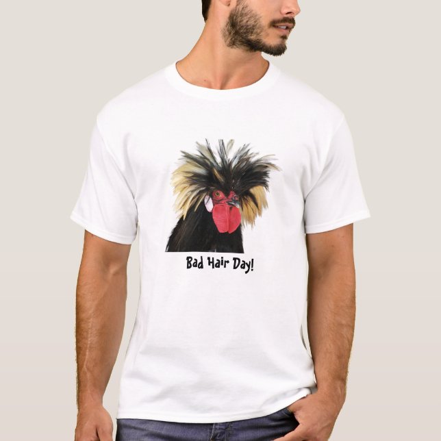 Camiseta Galinha Funky - dia mau do cabelo (Frente)