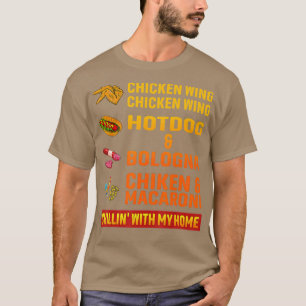 Camiseta galinha galinha galinha galinha cachorro-quente e